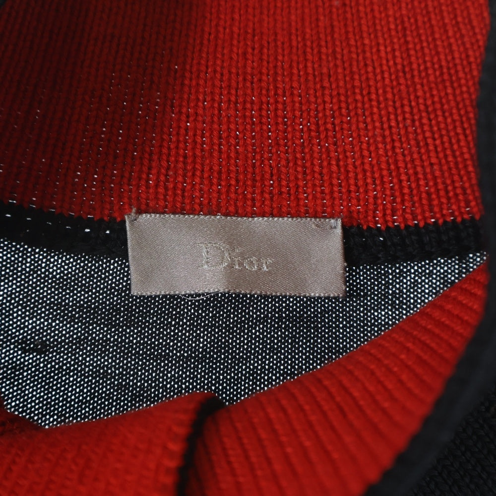 Dior HOMME(ディオールオム) 09AW ハイネックセーター ウールセーター ブラック/レッド 9H3461660078