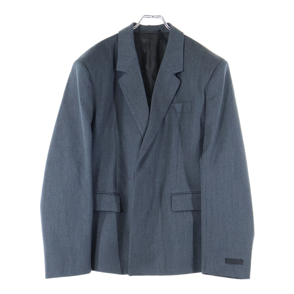 【美品】PRADA プラダ ダブル テーラードジャケット グレー 46国内正規品 PRADA(プラダ) 2B 比翼ボタン シングルテーラードジャケット グレー UGN205