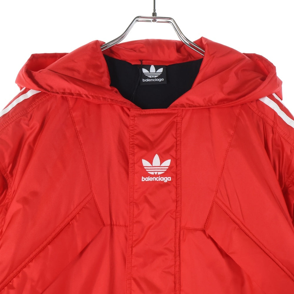 BALENCIAGA(バレンシアガ) ×adidas ×アディダス サイドライン ダウンコート ロングコート レッド 725293