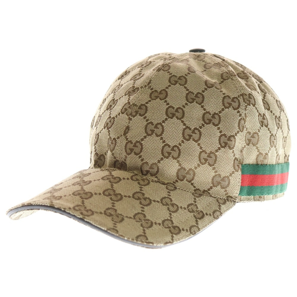 GUCCI(グッチ) GGキャンバス シェリーライン キャップ 帽子 ベージュ