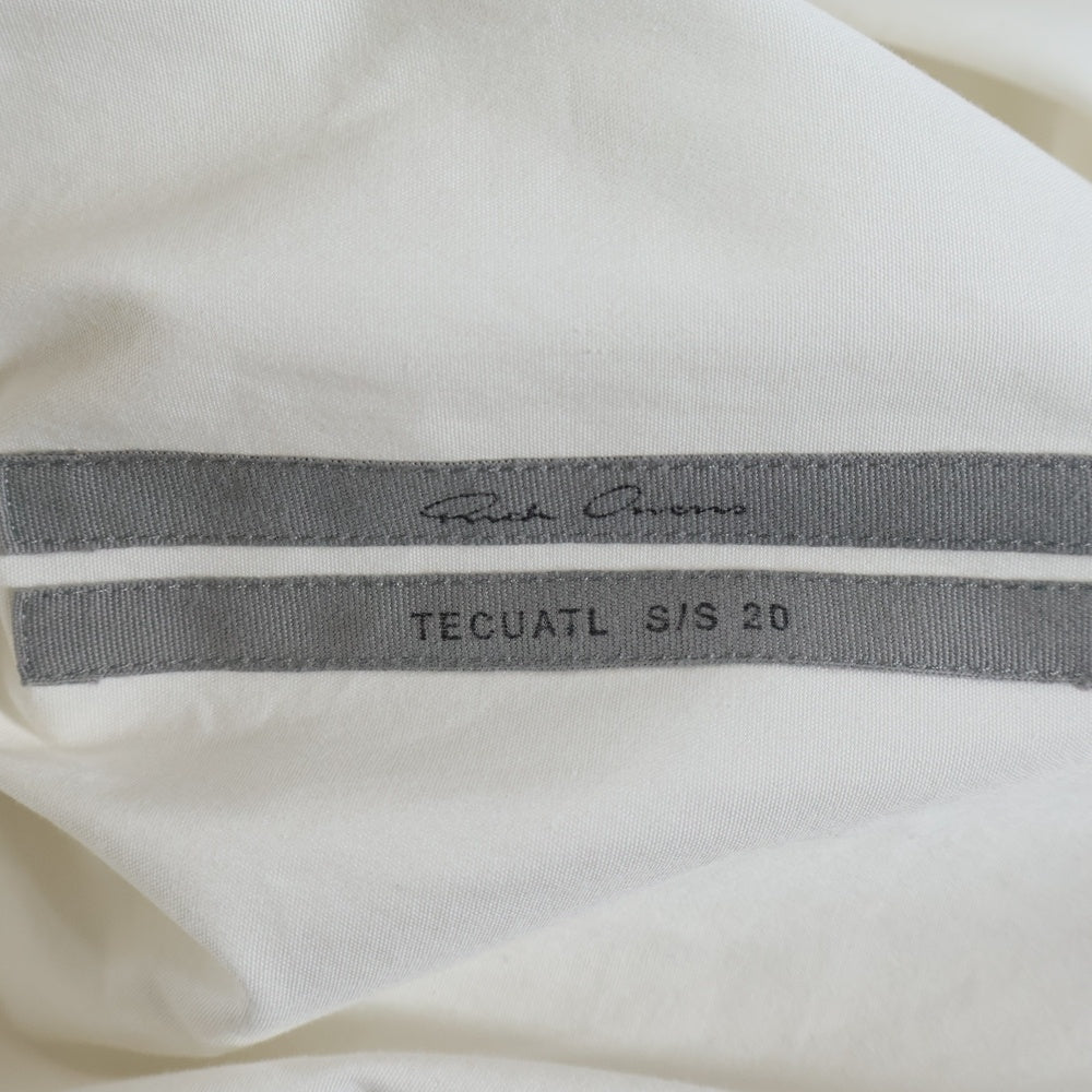 Rick Owens(リックオウエンス) 20SS LS OVERSIZED OUTERSHIRT オーバーサイズ 長袖シャツ ホワイト RU20S7790-TE