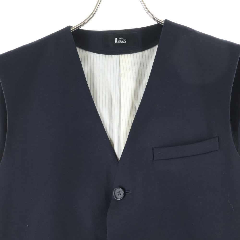 THE RERACS(ザ リラクス) ノーカラースリーブレス ジャケット 1Bベスト ブラック 16SS-REBL-052