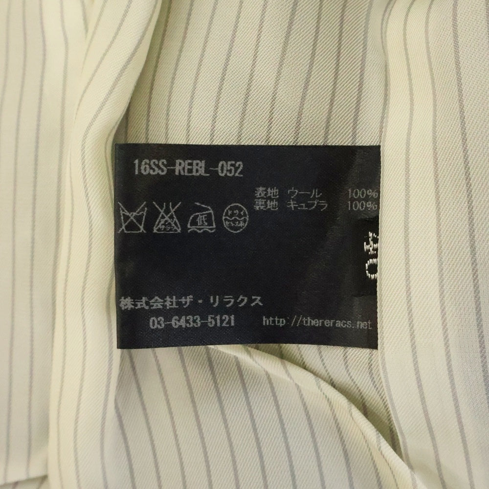 THE RERACS(ザ リラクス) ノーカラースリーブレス ジャケット 1Bベスト ブラック 16SS-REBL-052