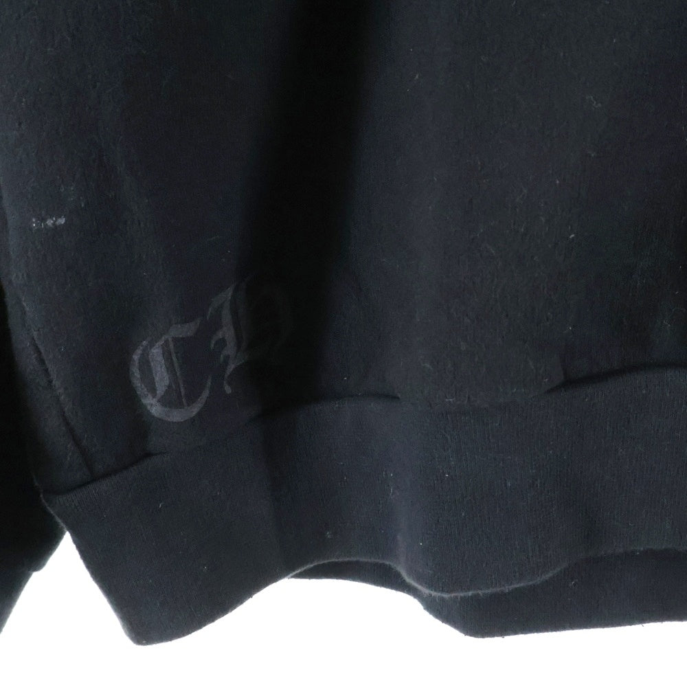 CHROME HEARTS(クロムハーツ) SWTSHRT 袖フローラル バックホースシュープリント クルーネック スウェット トレーナー ブラック