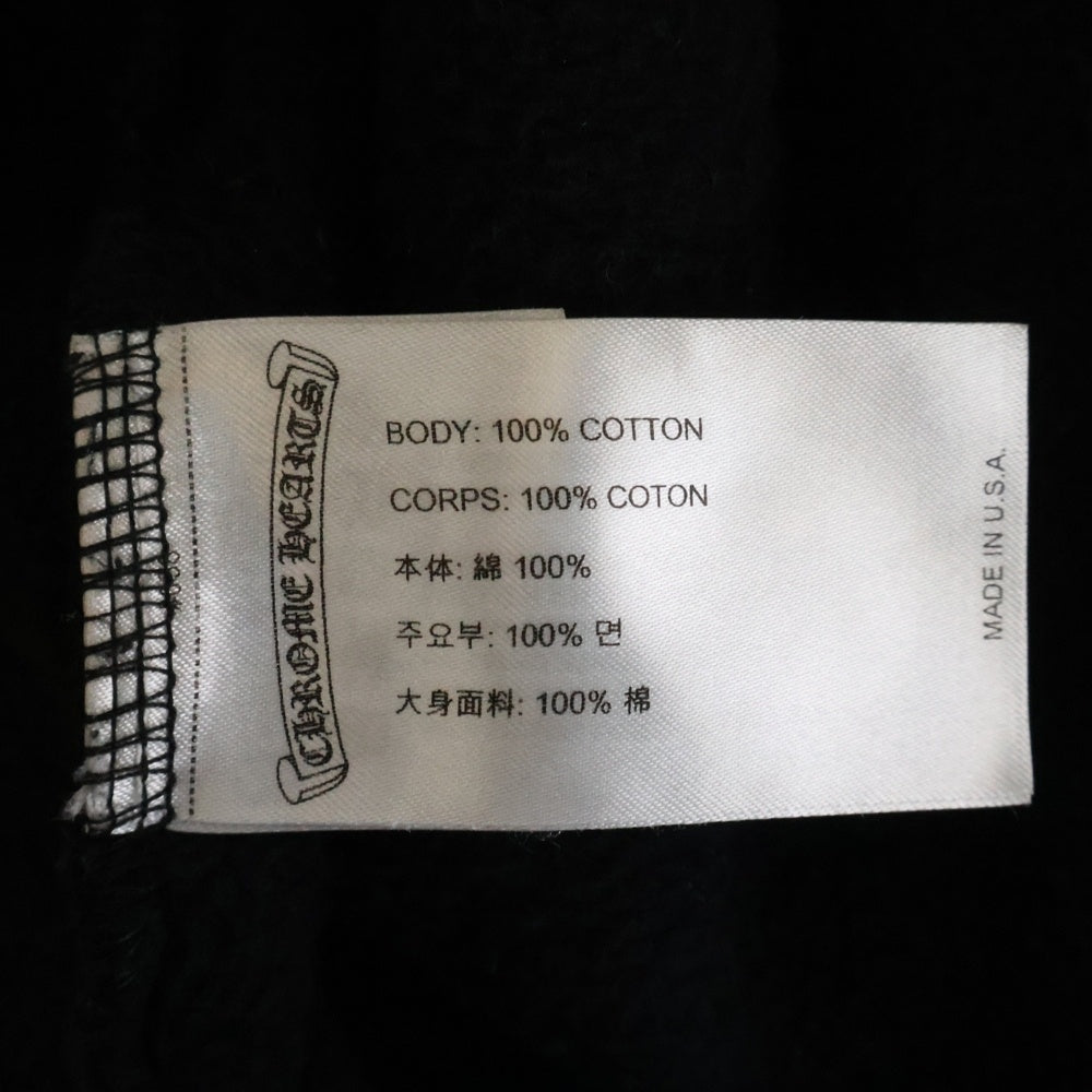 CHROME HEARTS(クロムハーツ) SWTSHRT 袖フローラル バックホースシュープリント クルーネック スウェット トレーナー ブラック