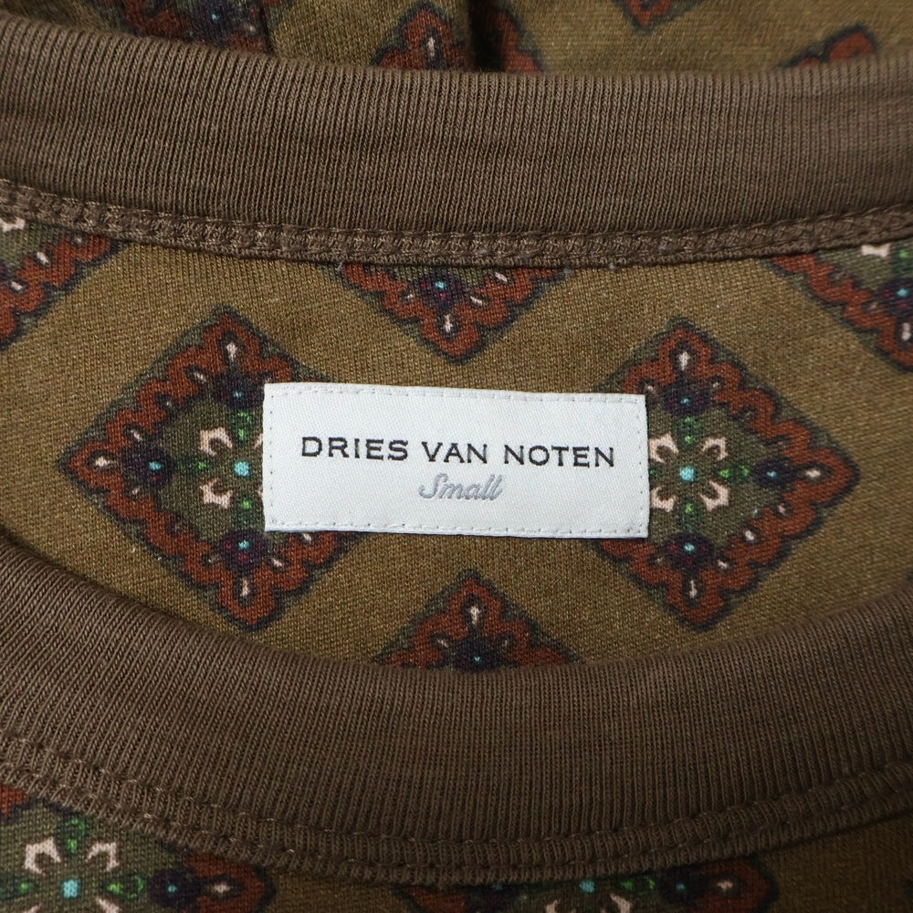 DRIES VAN NOTEN(ドリスヴァンノッテン) 総柄デザイン 半袖Tシャツ カットソー ブラウン