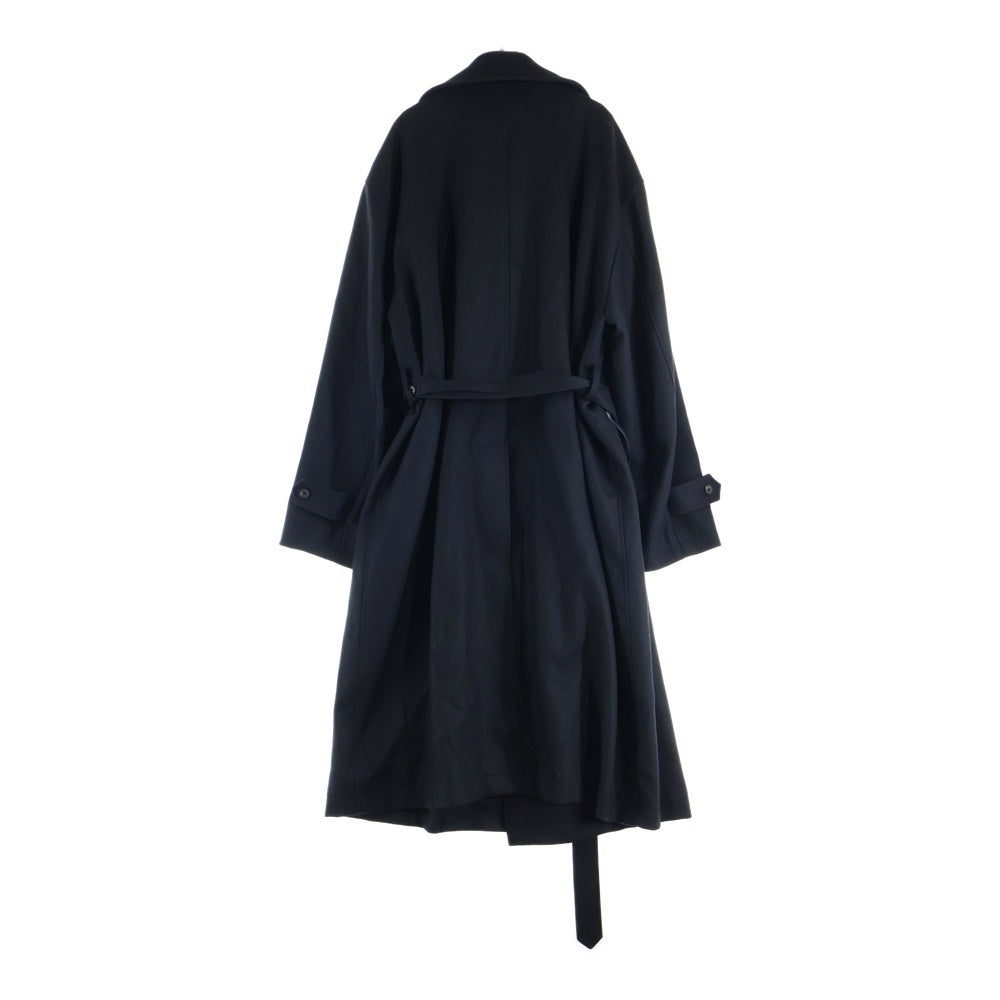 Stein(シュタイン) 22AW MELTON DOUBLE BREASTED COAT ウール メルトンダブル ロングコート ブラック ST.401