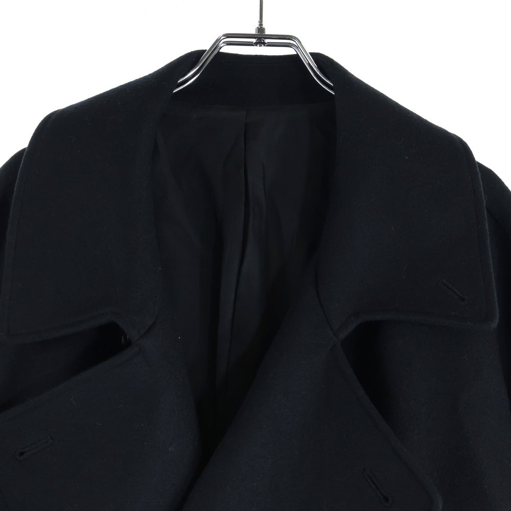 Stein(シュタイン) 22AW MELTON DOUBLE BREASTED COAT ウール メルトンダブル ロングコート ブラック ST.401