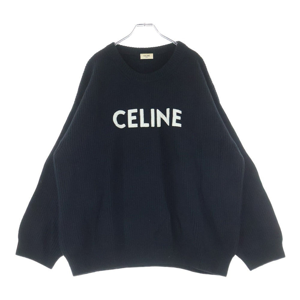CELINE(セリーヌ) ロゴワッペン クルーネックニット セーター ブラック