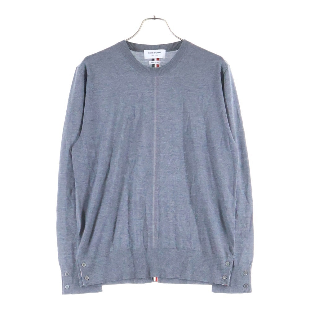 THOM BROWNE(トムブラウン) クルーネックニット ウールセーター グレー MKA279A-00014035