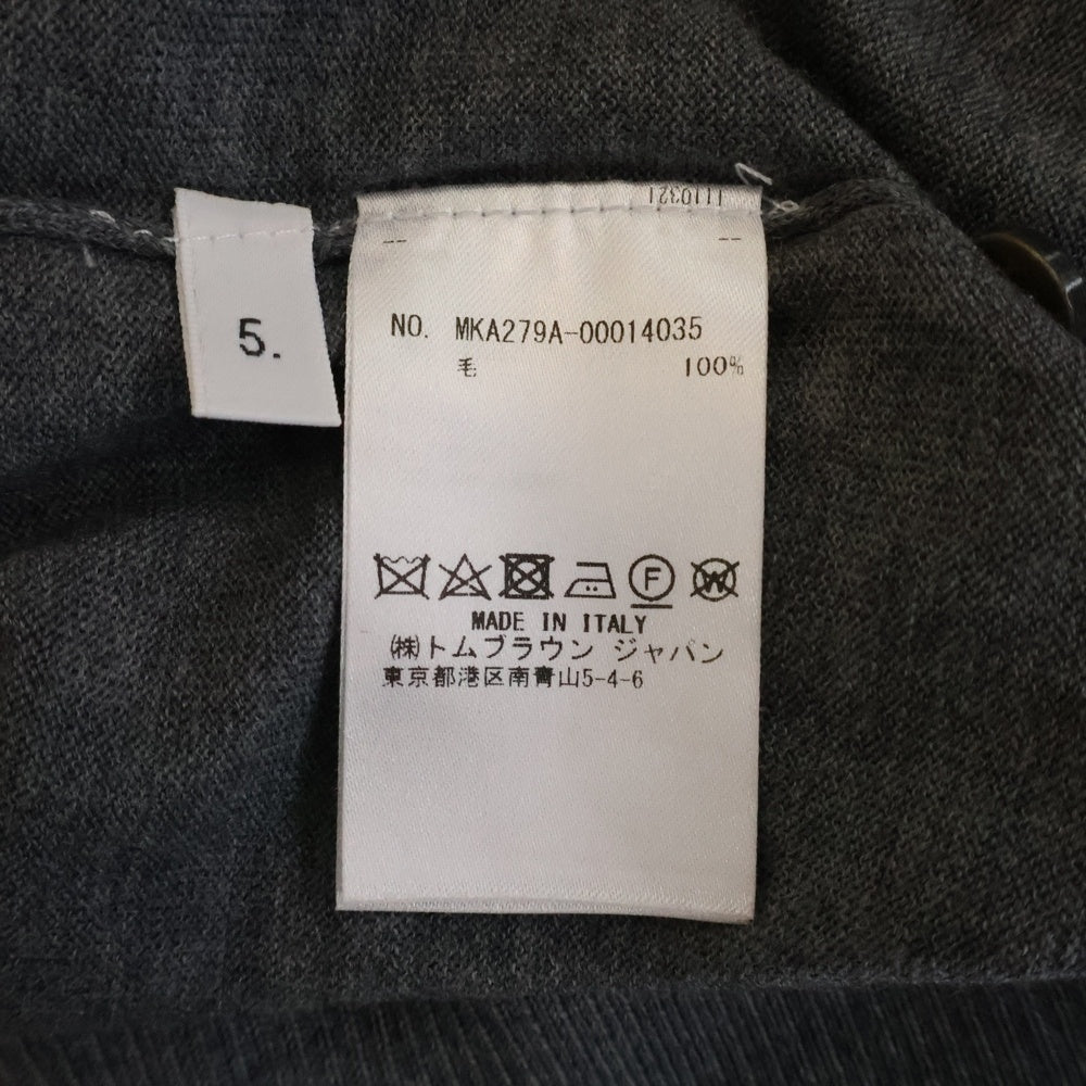 THOM BROWNE(トムブラウン) クルーネックニット ウールセーター グレー MKA279A-00014035