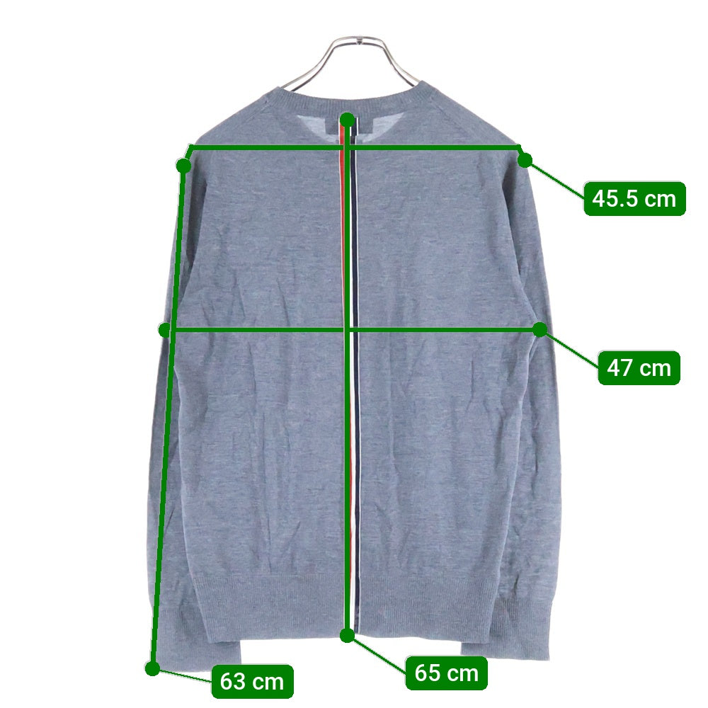 THOM BROWNE(トムブラウン) クルーネックニット ウールセーター グレー MKA279A-00014035