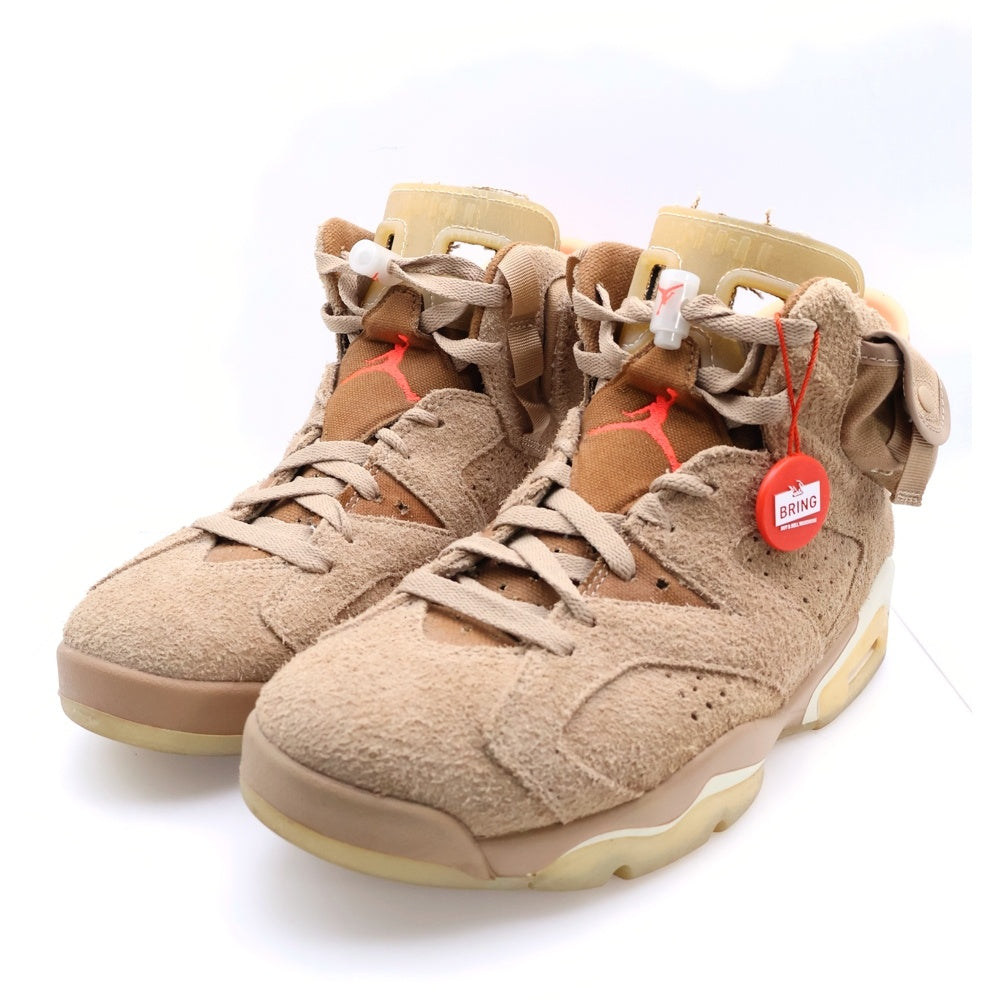 NIKE(ナイキ) ×TRAVIS SCOTT AIR JORDAN 6 RETRO SP BRITISH KAHKI トラヴィススコット エアジョーダン6 ハイカットスニーカー ベージュ US7/25.0cm DH0690-200