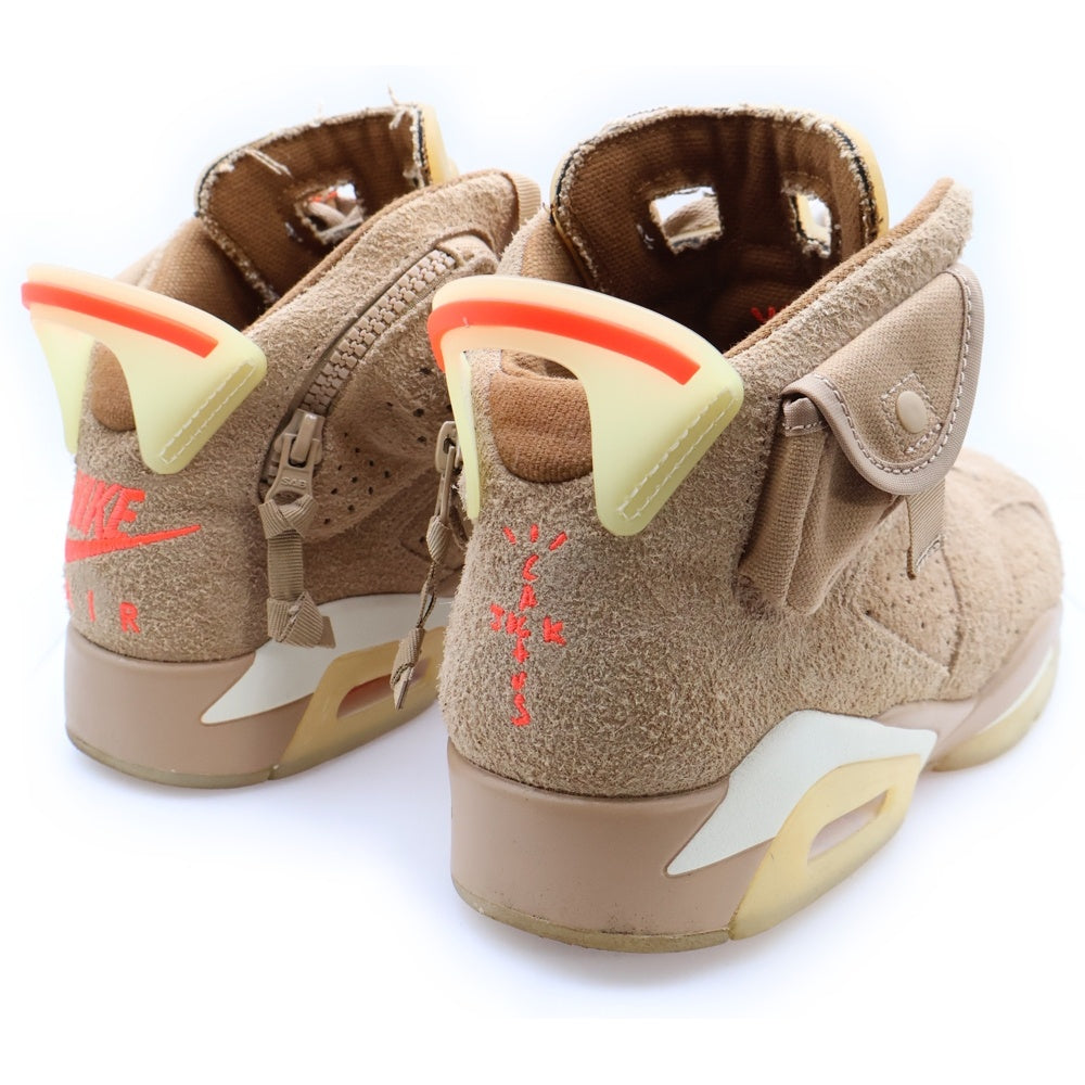 NIKE(ナイキ) ×TRAVIS SCOTT AIR JORDAN 6 RETRO SP BRITISH KAHKI トラヴィススコット エアジョーダン6 ハイカットスニーカー ベージュ US7/25.0cm DH0690-200