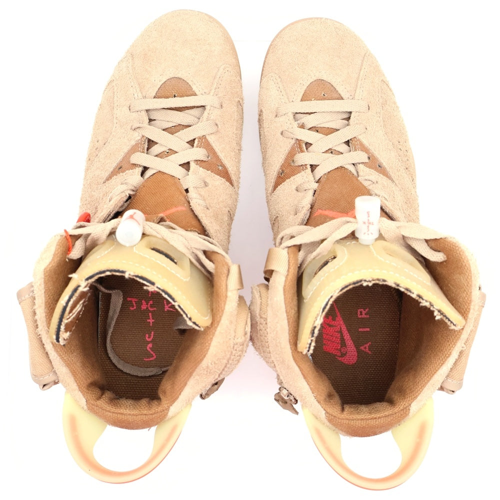 NIKE(ナイキ) ×TRAVIS SCOTT AIR JORDAN 6 RETRO SP BRITISH KAHKI トラヴィススコット エアジョーダン6 ハイカットスニーカー ベージュ US7/25.0cm DH0690-200