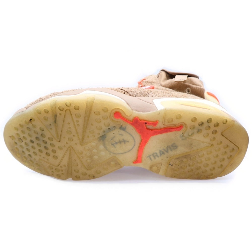 NIKE(ナイキ) ×TRAVIS SCOTT AIR JORDAN 6 RETRO SP BRITISH KAHKI トラヴィススコット エアジョーダン6 ハイカットスニーカー ベージュ US7/25.0cm DH0690-200