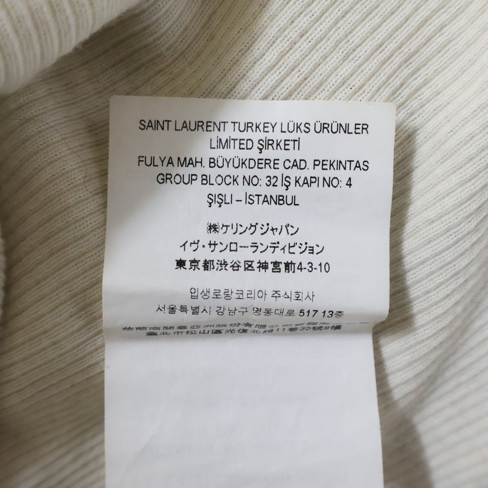 SAINT LAURENT PARIS(サンローランパリ) ロゴ刺繍 タンクトップ ノースリーブ カットソー ホワイト 761275