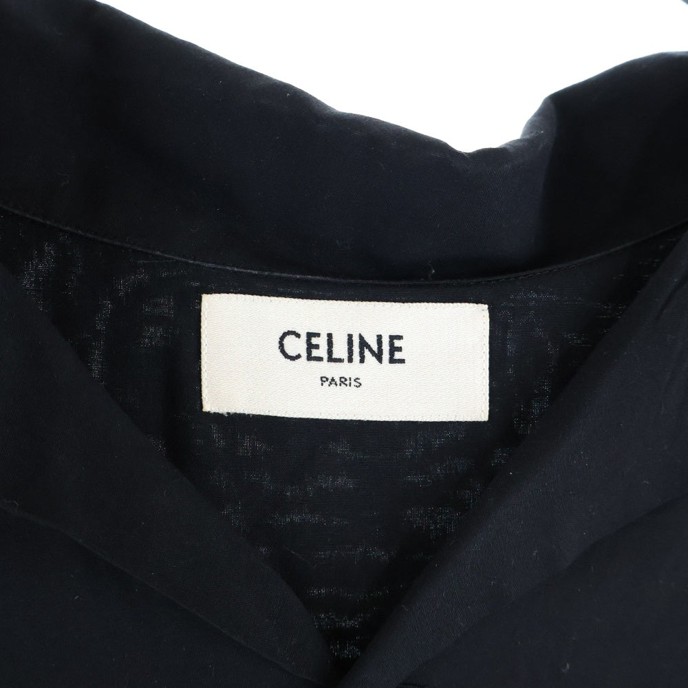 CELINE(セリーヌ) 21SS Loose Bowling Shirt ロゴ刺繍 ボーリングシャツ 半袖シャツ ブラック 2C516852C