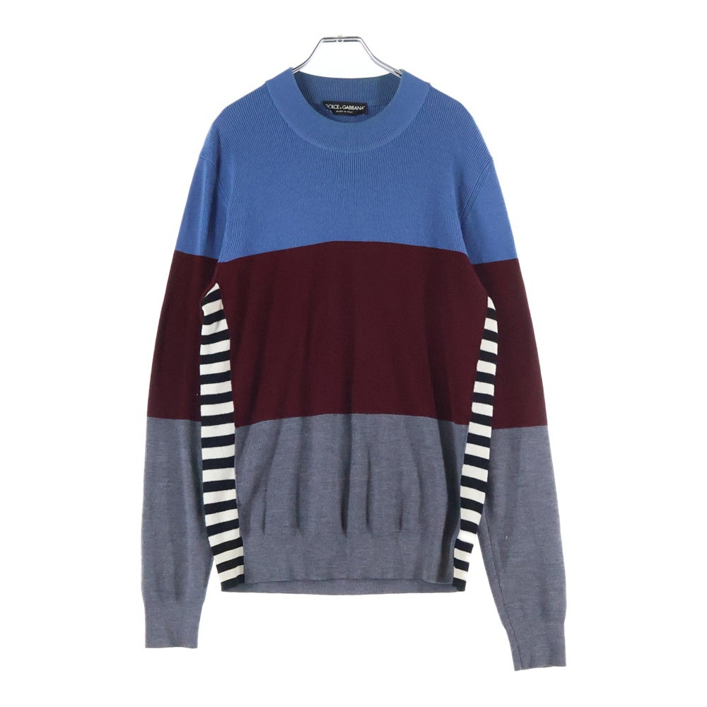 DOLCE & GABBANA(ドルチェアンドガッバーナ) 17SS パネルボーダーミックスニットセーター クルーネックニット マルチカラーGQ018K F75AQ-B