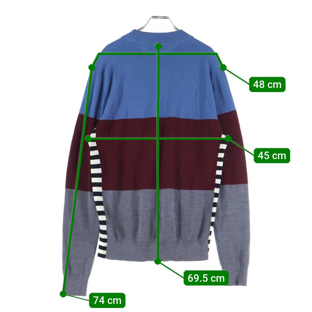 DOLCE & GABBANA(ドルチェアンドガッバーナ) 17SS パネルボーダーミックスニットセーター クルーネックニット マルチカラーGQ018K F75AQ-B