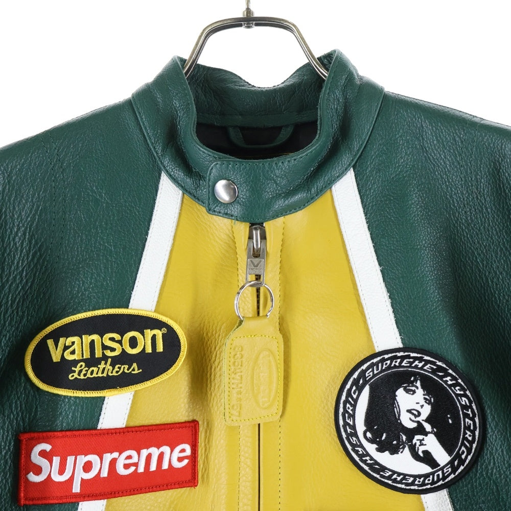 SUPREME(シュプリーム) 24AW×Hysteric Glamour Vanson Lether Jacket バンソン レザージャケット グリーン
