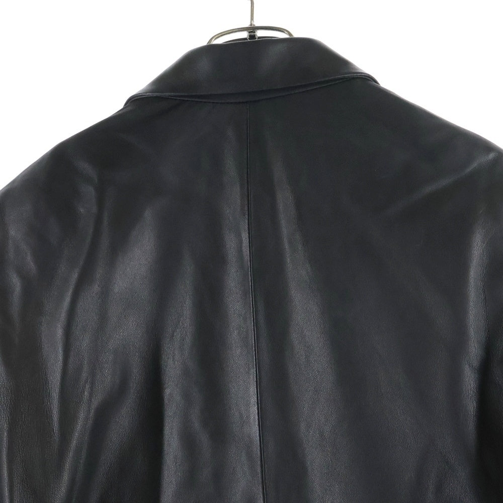 YOKE(ヨーク) 24FW GOAT LEATHER CAR COAT レザージャケット ブラック YK24FW0875J-JS