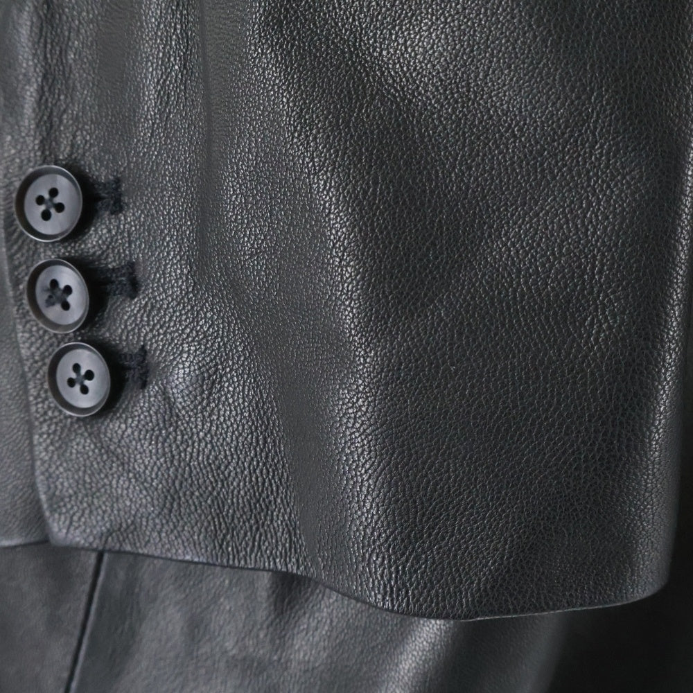 YOKE(ヨーク) 24FW GOAT LEATHER CAR COAT レザージャケット ブラック YK24FW0875J-JS