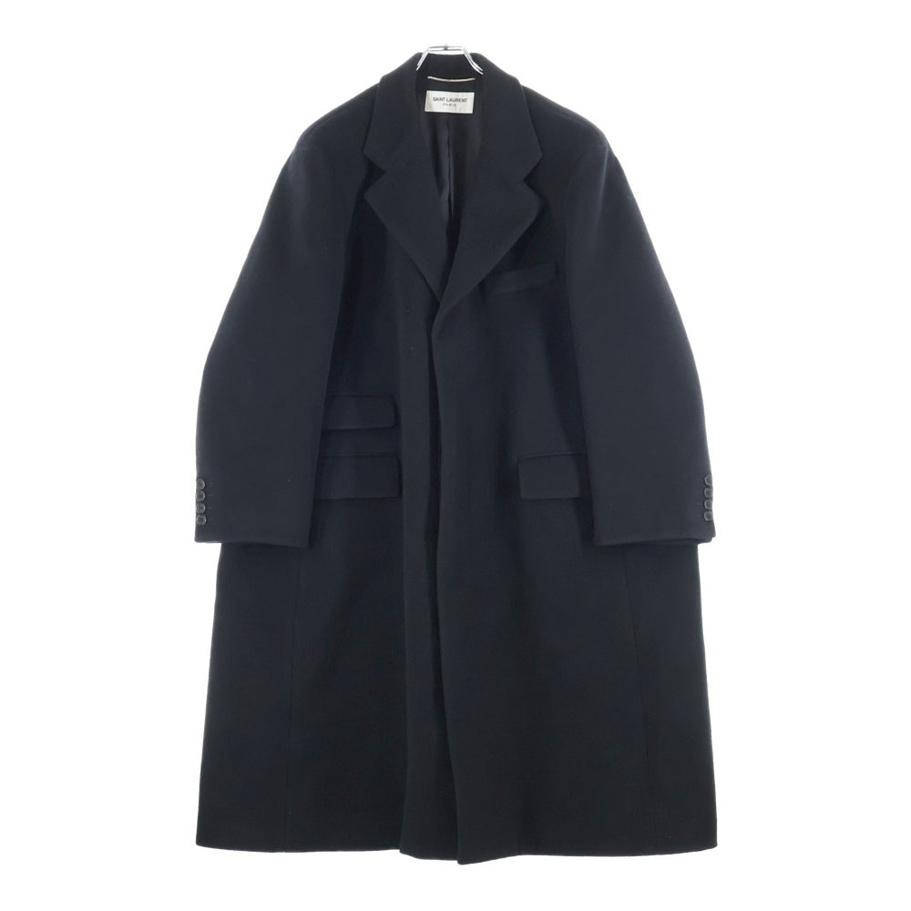 SAINT LAURENT PARIS(サンローランパリ) 23AW ウール オーバーサイズ チェスターコート ブラック 763953
