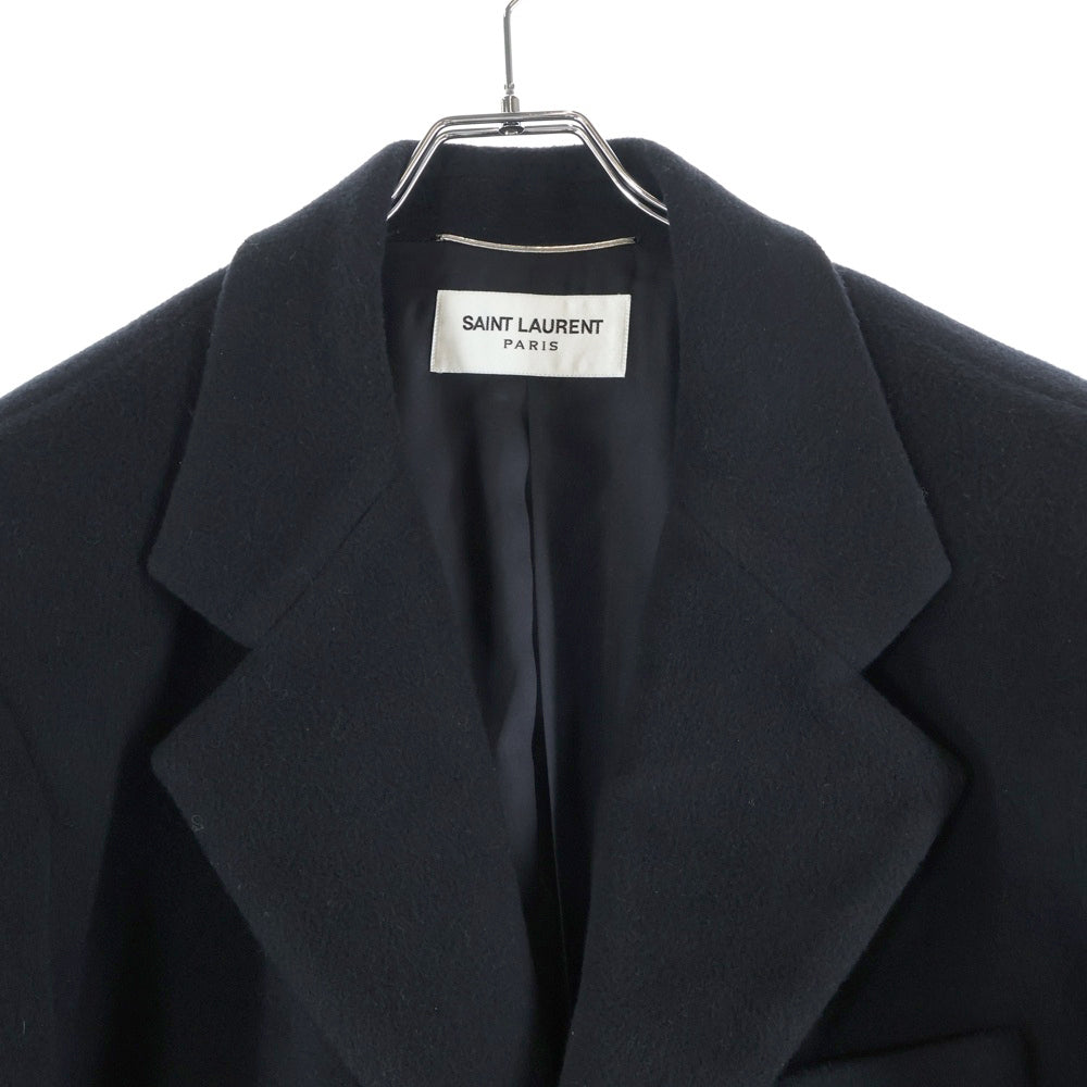 SAINT LAURENT PARIS(サンローランパリ) 23AW ウール オーバーサイズ チェスターコート ブラック 763953