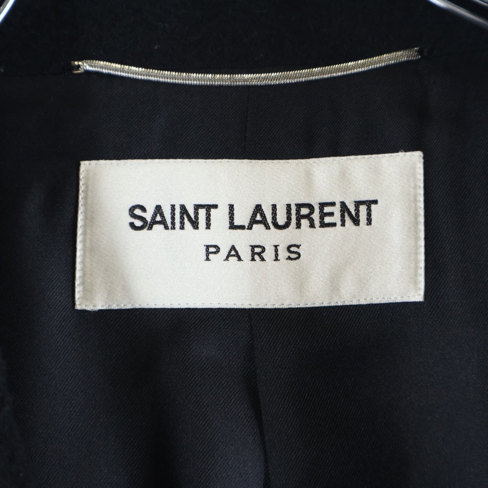 SAINT LAURENT PARIS(サンローランパリ) 23AW ウール オーバーサイズ チェスターコート ブラック 763953