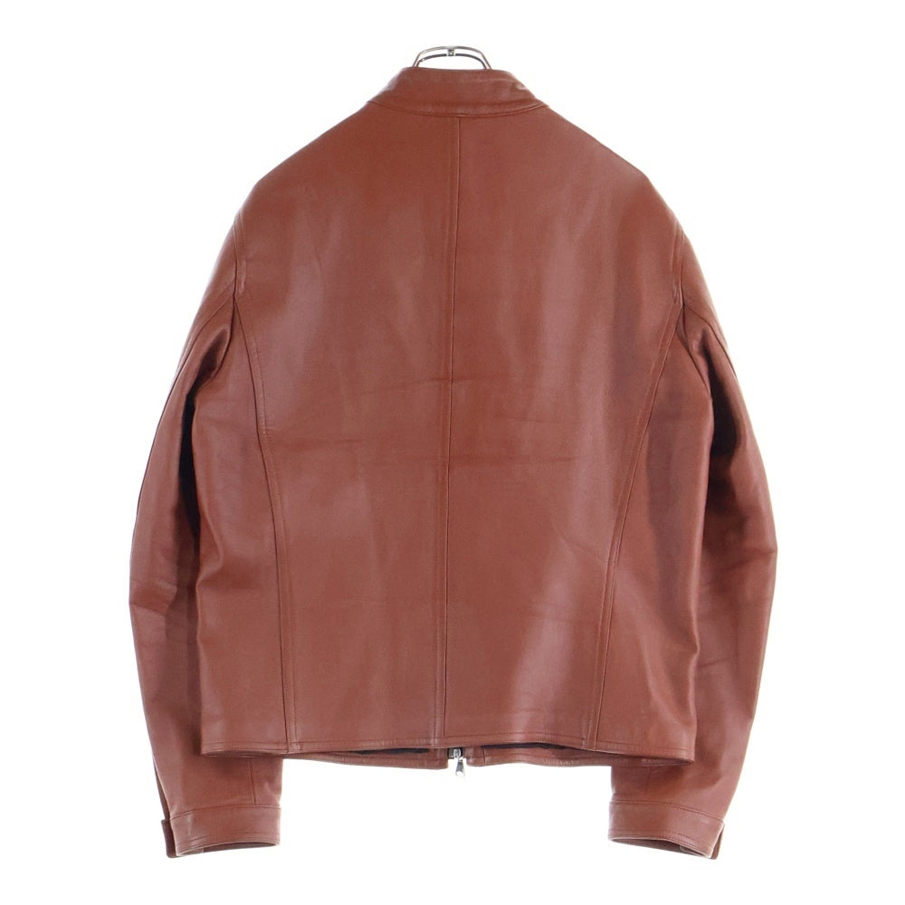 EMMETI(エンメティ) シングルライダースジャケット レザージャケット ラムスキン ブラウン GIAPPONE-078