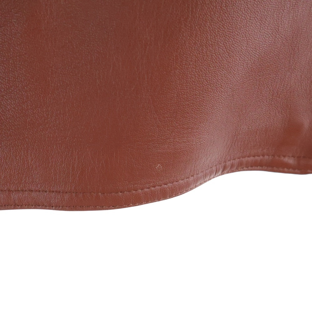 EMMETI(エンメティ) シングルライダースジャケット レザージャケット ラムスキン ブラウン GIAPPONE-078