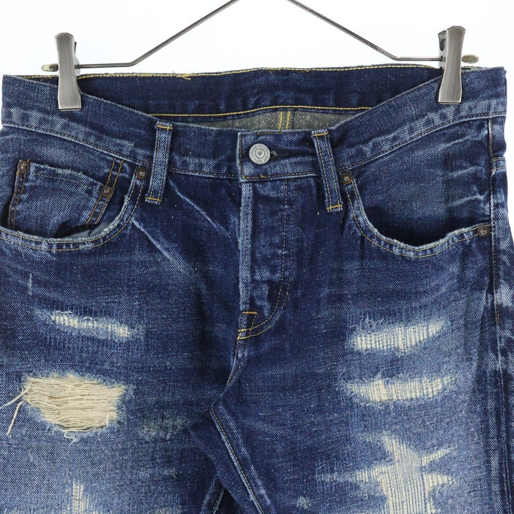T.M.T(ティーエムティー) CRUSH DENIM PANTS クラッシュデニムパンツ ストレートパンツ インディゴ TPT-S1603