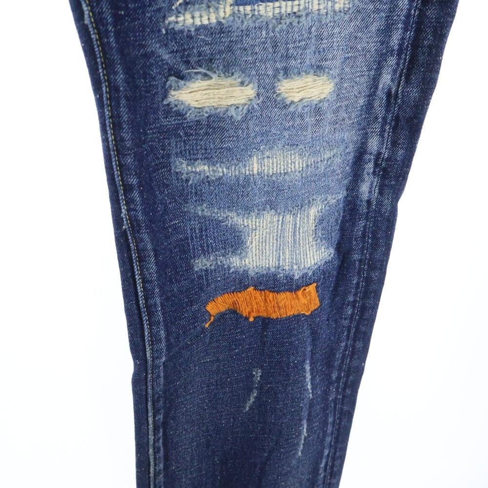 T.M.T(ティーエムティー) CRUSH DENIM PANTS クラッシュデニムパンツ ストレートパンツ インディゴ TPT-S1603