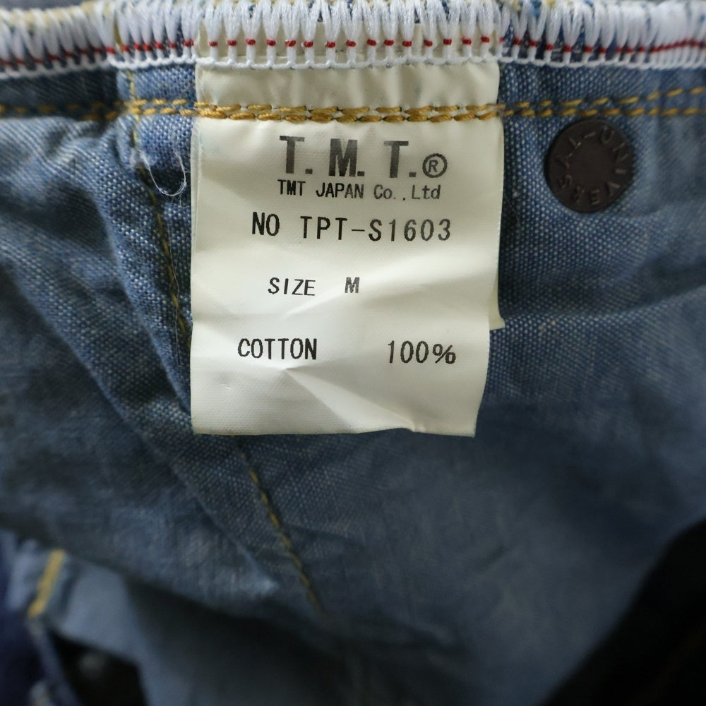 T.M.T(ティーエムティー) CRUSH DENIM PANTS クラッシュデニムパンツ ストレートパンツ インディゴ TPT-S1603