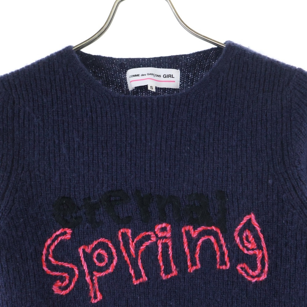 COMME DES GARCONS GIRL(コムデギャルソンガール) フロントデザイン クルーネックニット セーター ネイビー NP-N009