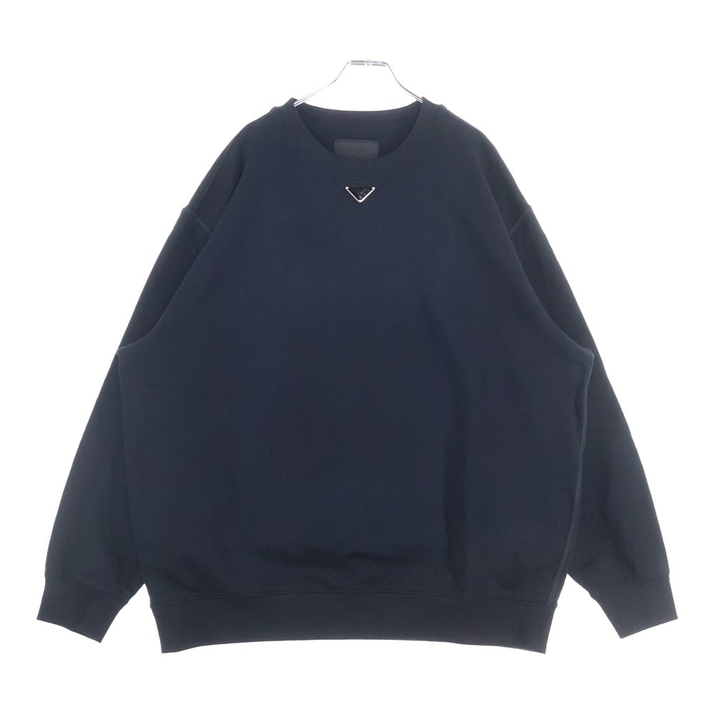 PRADA(プラダ) 23AW トライアングルロゴプレート クルーネック スウェットトレーナーブラック UJL26A