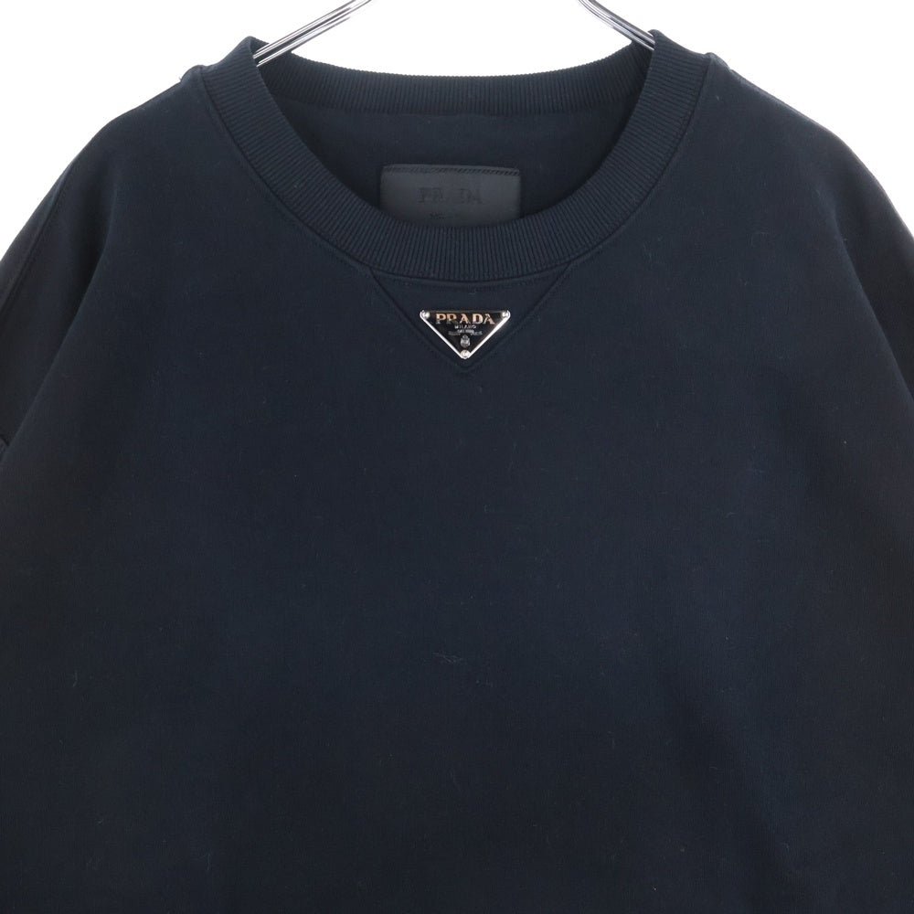 PRADA(プラダ) 23AW トライアングルロゴプレート クルーネック スウェットトレーナーブラック UJL26A