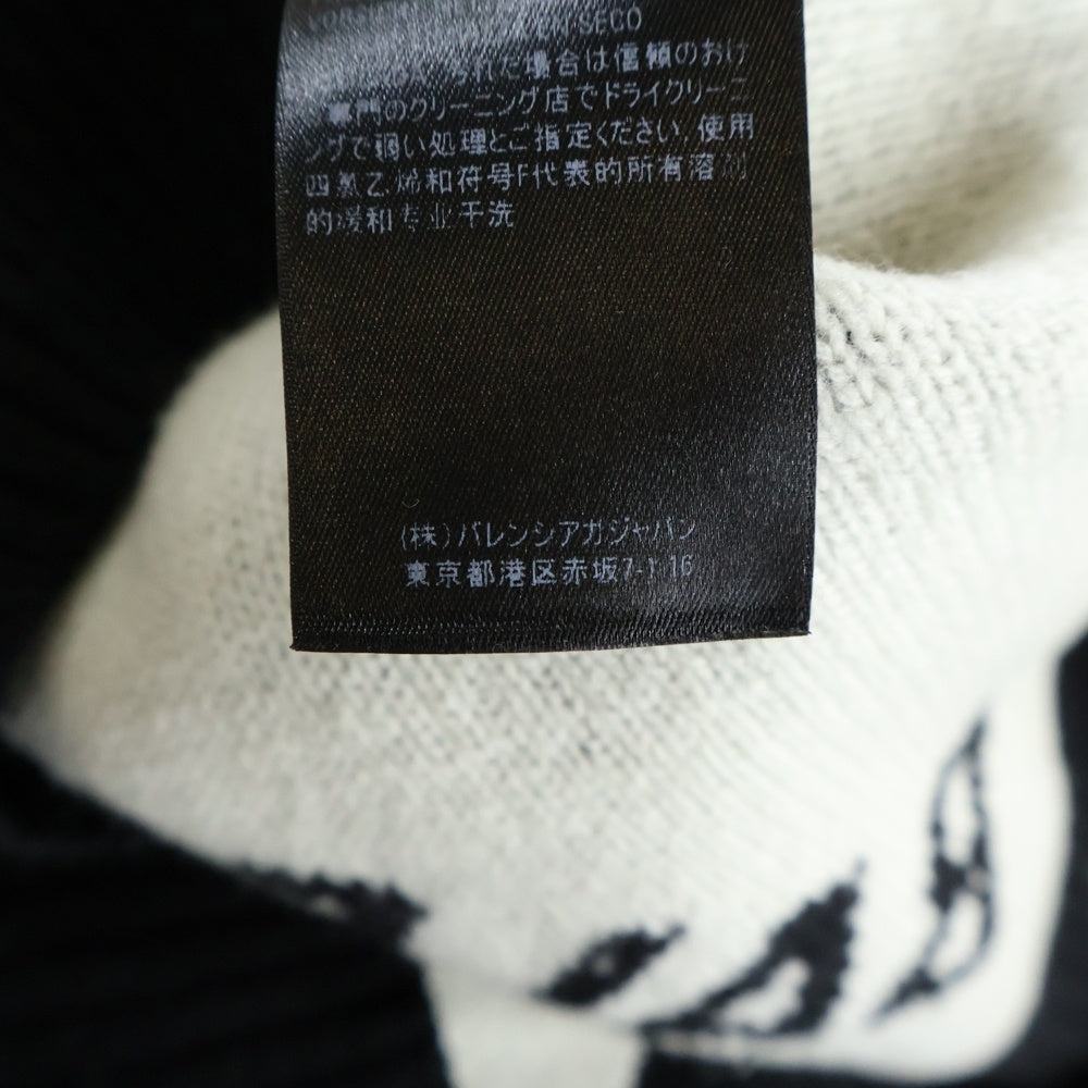 BALENCIAGA(バレンシアガ) 20AW オールオーバーロゴジャガード クルーネックニットセーター ブラック 648433 T1567
