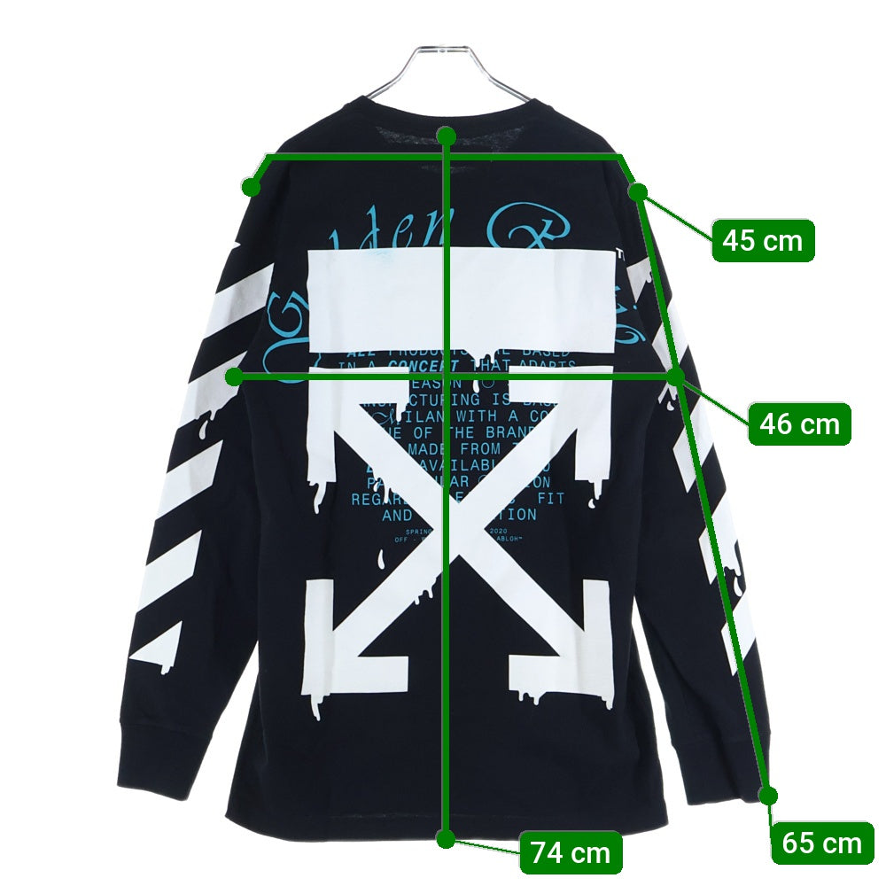 OFF-WHITE(オフホワイト) 20SS DRIPPING ARROWS ドリップアロー ロングスリーブ Tシャツ 長袖Tシャツ ブラック OMAB001R20185005