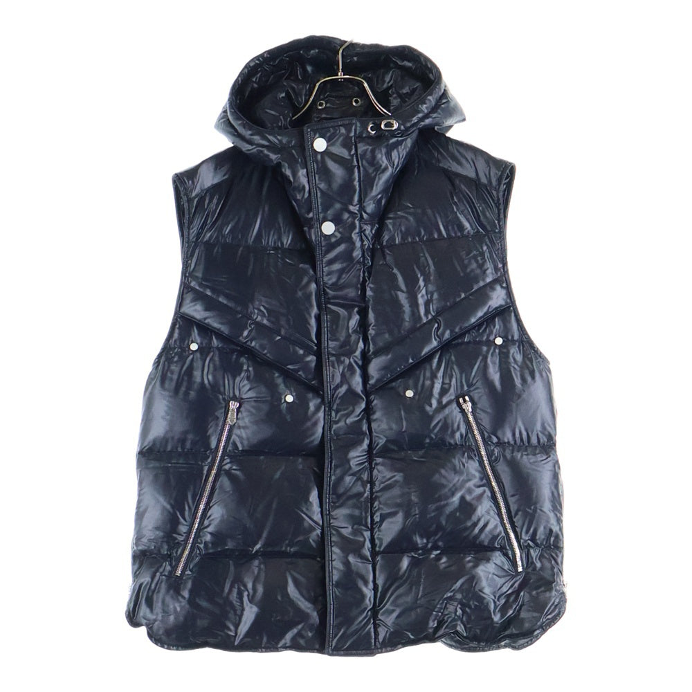 HERMES(エルメス) ナイロン フード付きノースリーブダウンベスト キルティングベスト ブラック