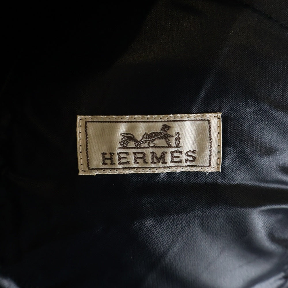 HERMES(エルメス) ナイロン フード付きノースリーブダウンベスト キルティングベスト ブラック