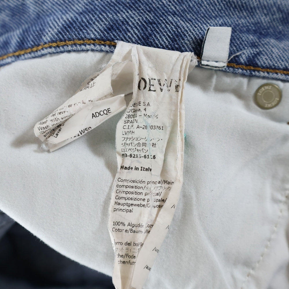 LOEWE(ロエベ) アナグラム ボタンフライジーンズ バギーデニム インディゴブルー H526Y11W59