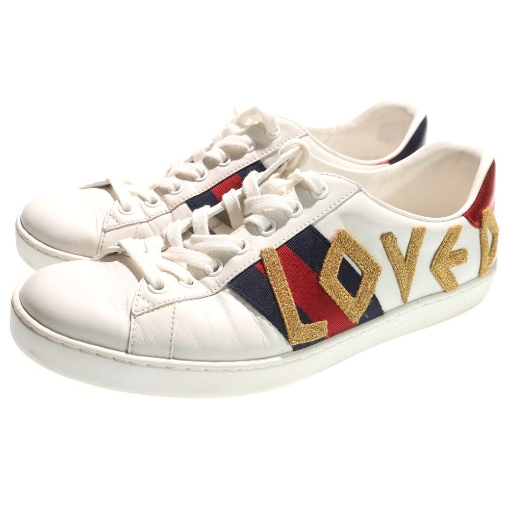 GUCCI(グッチ) エンブロイダリー ローカットスニーカー ホワイト 497090