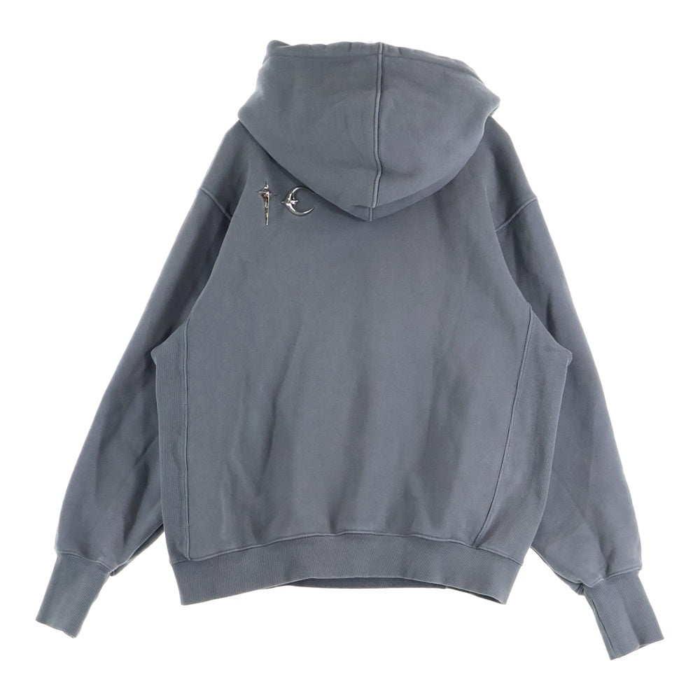 THUG CLUB(サグクラブ) Armor Hoodie シルバー装飾 プルオーバーパーカー フーディー グレー TC23TS0704
