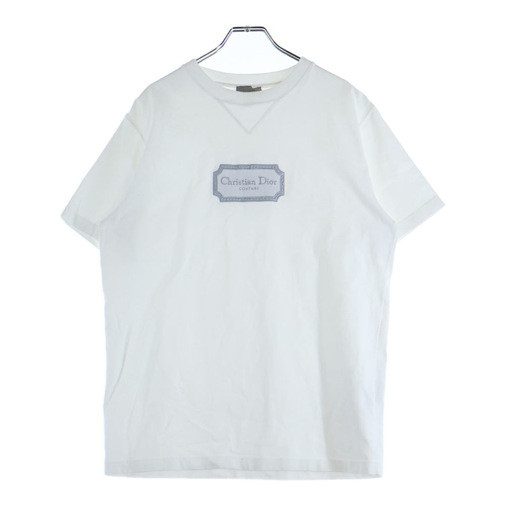 DIOR(ディオール) 23AW シグネチャー ロゴ刺繍 クルーネック 半袖Tシャツ カットソー ホワイト 343J696C0554