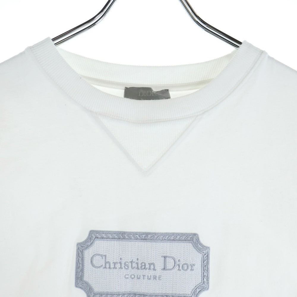 DIOR(ディオール) 23AW シグネチャー ロゴ刺繍 クルーネック 半袖Tシャツ カットソー ホワイト 343J696C0554
