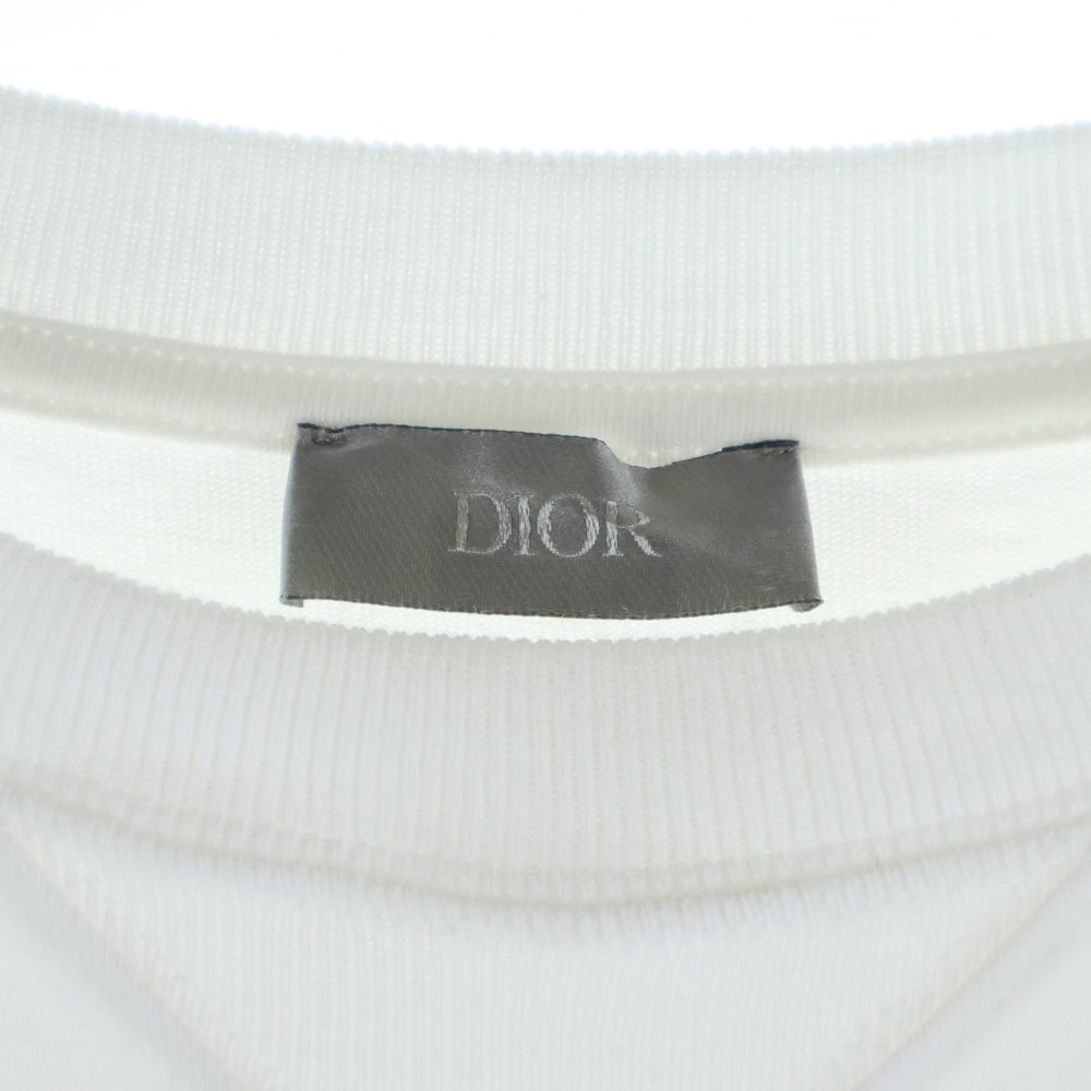 DIOR(ディオール) 23AW シグネチャー ロゴ刺繍 クルーネック 半袖Tシャツ カットソー ホワイト 343J696C0554