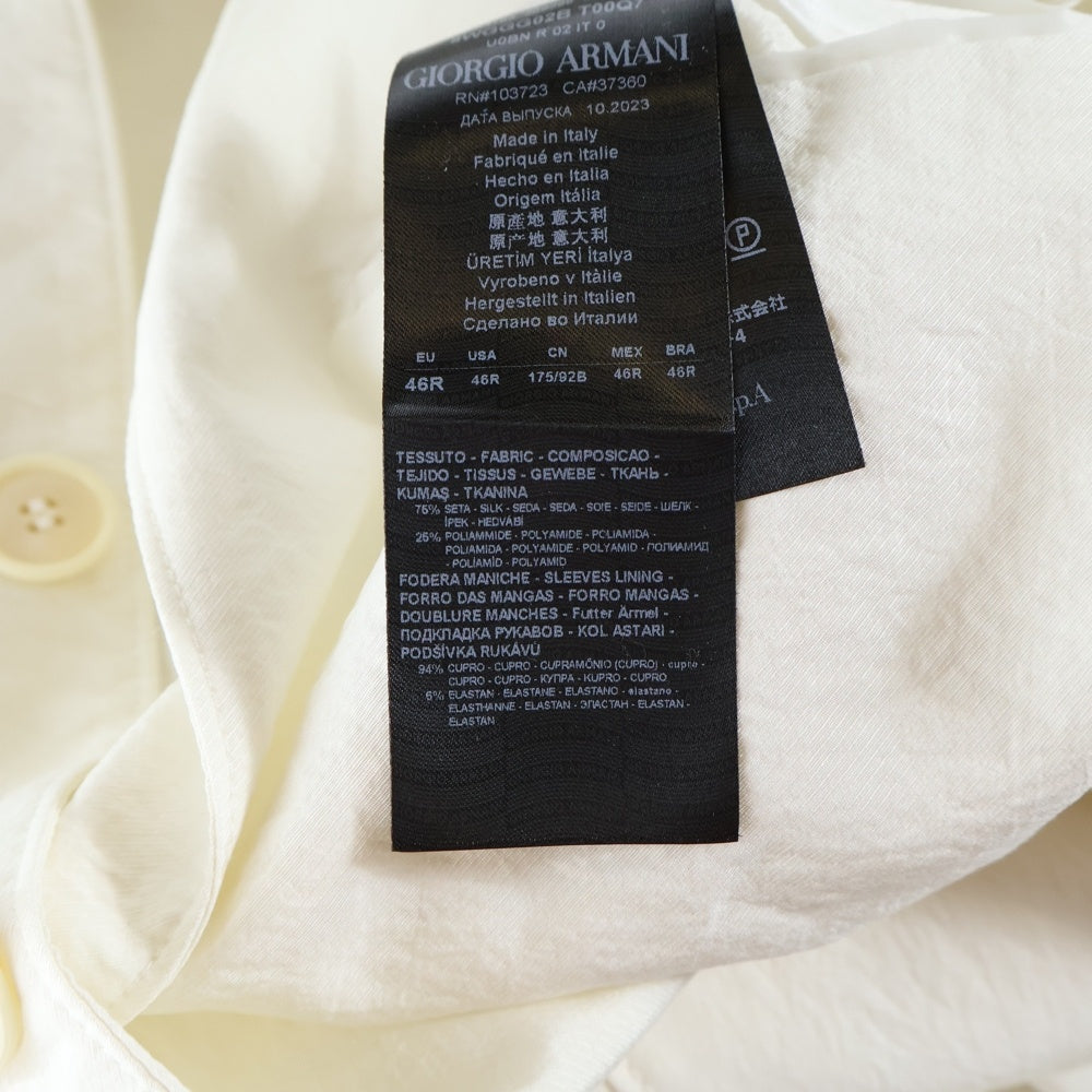 GIORGIO ARMANI(ジョルジオアルマーニ) 23SS UPTON アプトンライン シングルブレストジャケット ホワイト 8WGGG02B T00Q7