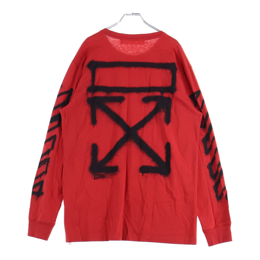OFF-WHITE(オフホワイト) スプレープリント 長袖Tシャツ ロンT カットソー レッド OMAB001S21JER005